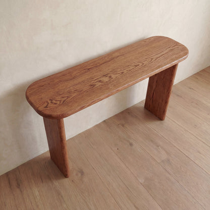 60 inch console table in red oak