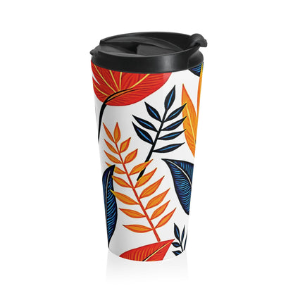 Autumn Leaves Floral Stainless Steel Travel Mug | Fall Leaf Pattern