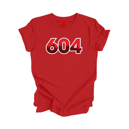 604 Vancouver British Columbia Canada Area Code City Skyline Gift - Unisex T-Shirt - Inspired X