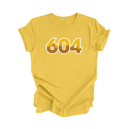 604 Vancouver British Columbia Canada Area Code City Skyline Gift - Unisex T-Shirt - Inspired X