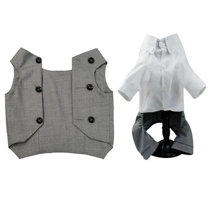 Distinguished Gentleman Two-Piece Dog Suit | Formal Dog Outfit Set