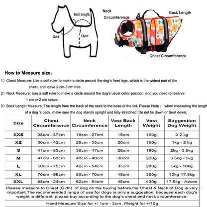 Floral Dog Life Jacket | Dog Flotation Vest