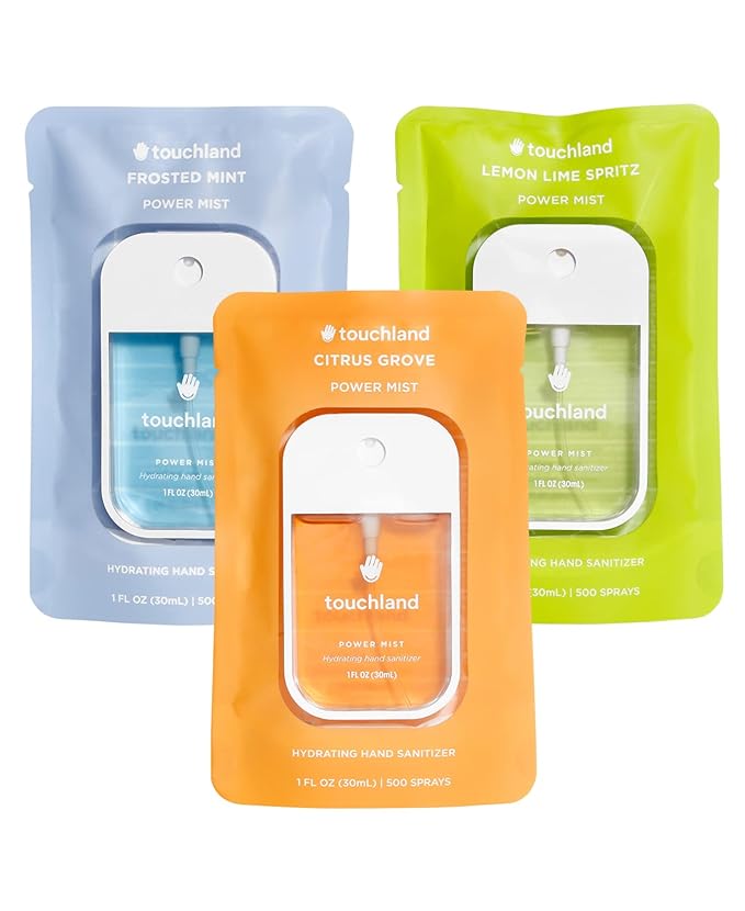 Touchland Power Mist Hydrating Hand Sanitizer Spray, Fresh 3-Pack, 90mL