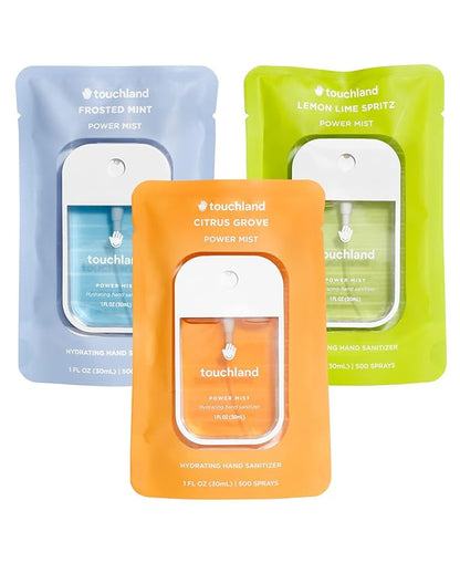 Touchland Power Mist Hydrating Hand Sanitizer Spray, Fresh 3-Pack, 90mL