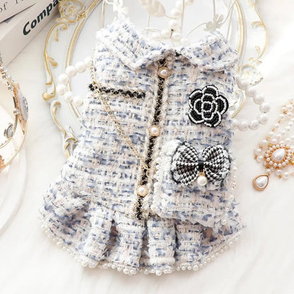 Coco Tweed Dog Dress – Luxury Classic Outfit for Dogs