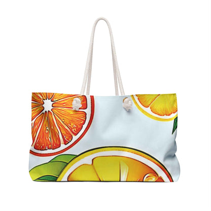 Citrus Slices Weekender Bag | Orange Lemon Large Tote Bag