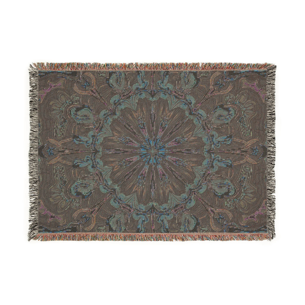 Bohemian Mosaic Woven Blanket — Vintage Tile Medallion Blanket Throw