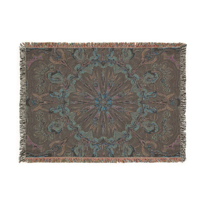 Bohemian Mosaic Woven Blanket — Vintage Tile Medallion Blanket Throw