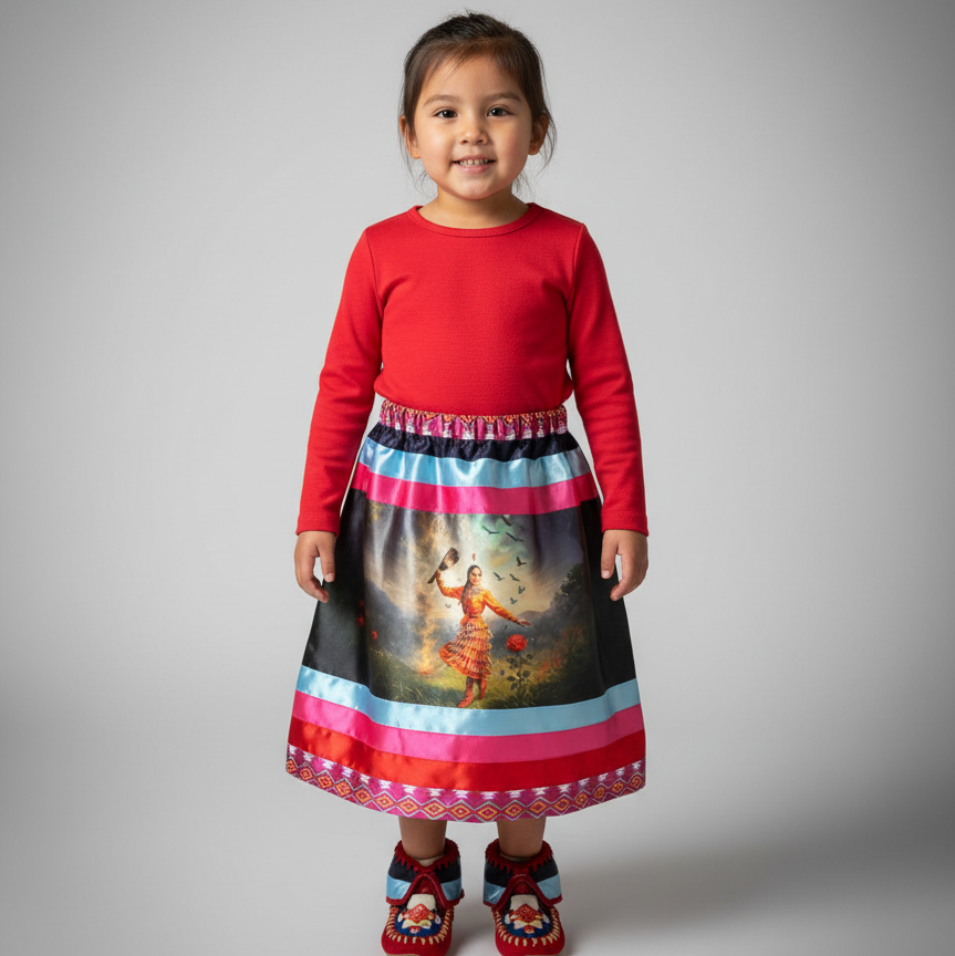 Satin Infants Dancing of Wind Ribbon Skirt