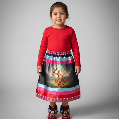 Satin Infants Dancing of Wind Ribbon Skirt