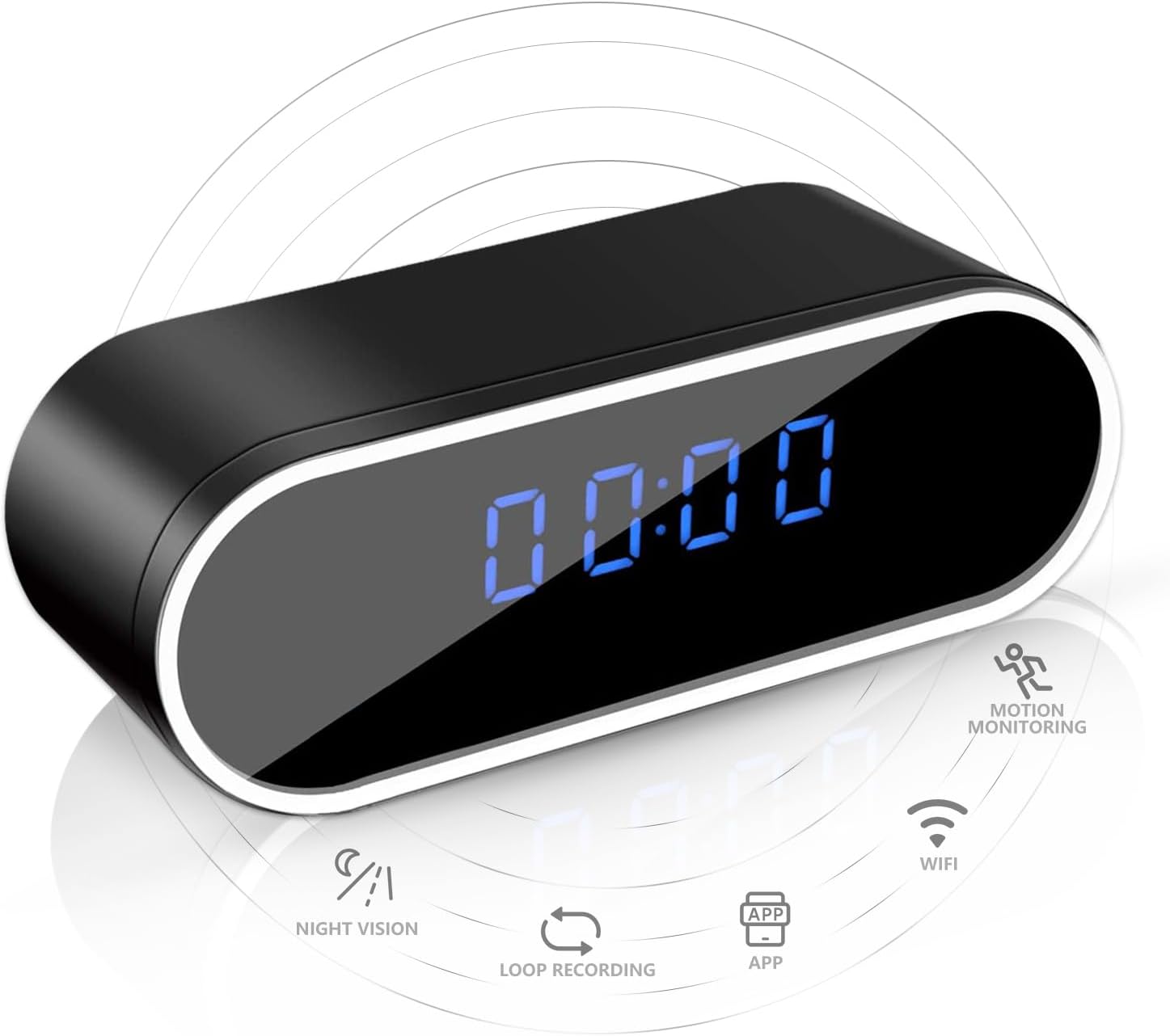 DIGITAL ALARM CLOCK AND WIFI CAMERA 1080P