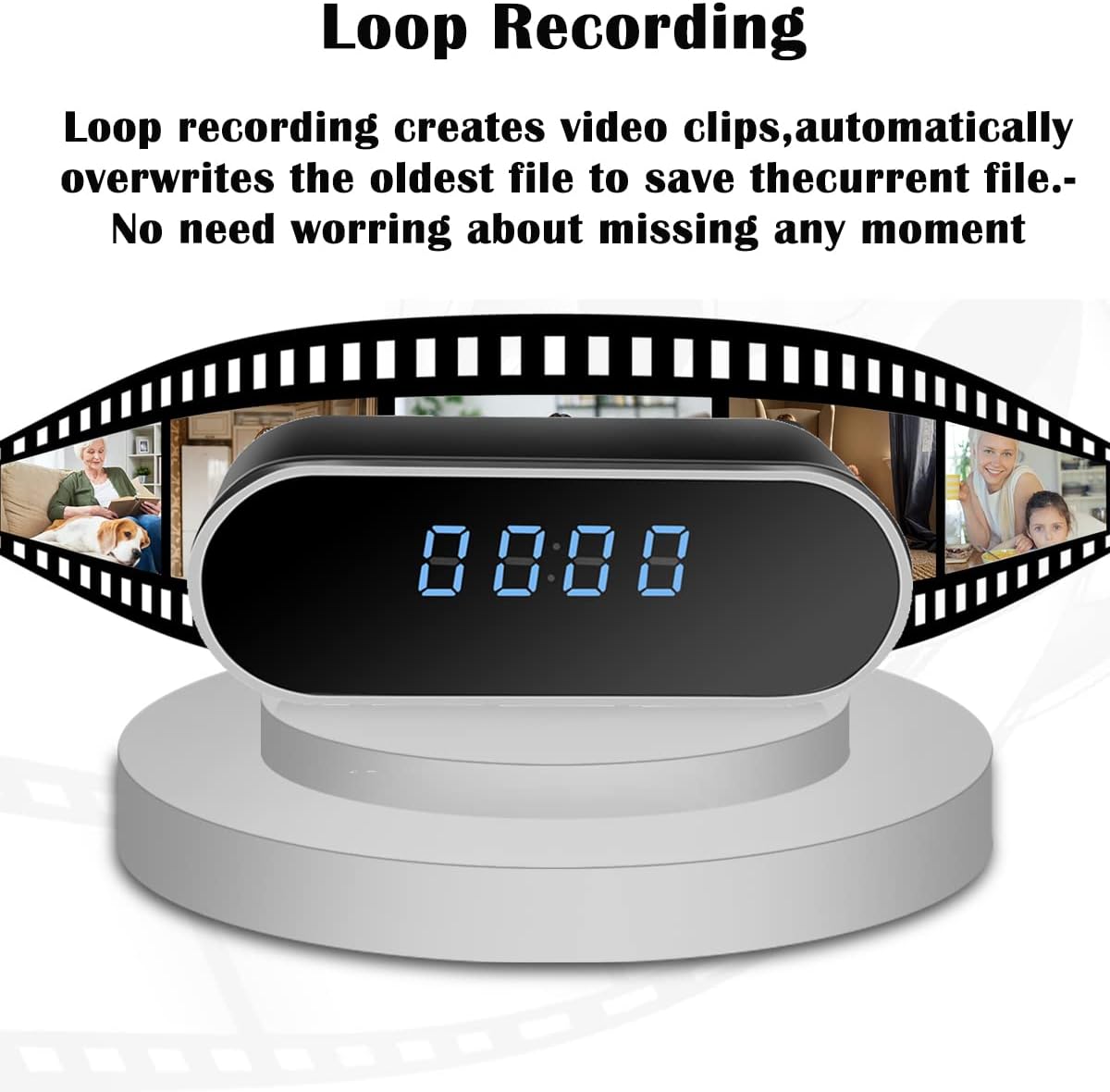 DIGITAL ALARM CLOCK AND WIFI CAMERA 1080P