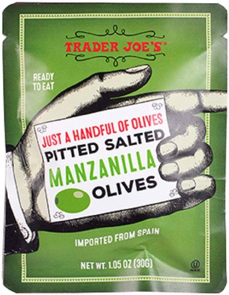 Trader Joe's Just a Handful of Pitted Salted Manzanilla Olives, 30g