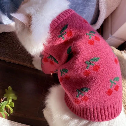 Cherry Darling Dog Sweater | Cozy Everyday Dog Clothing