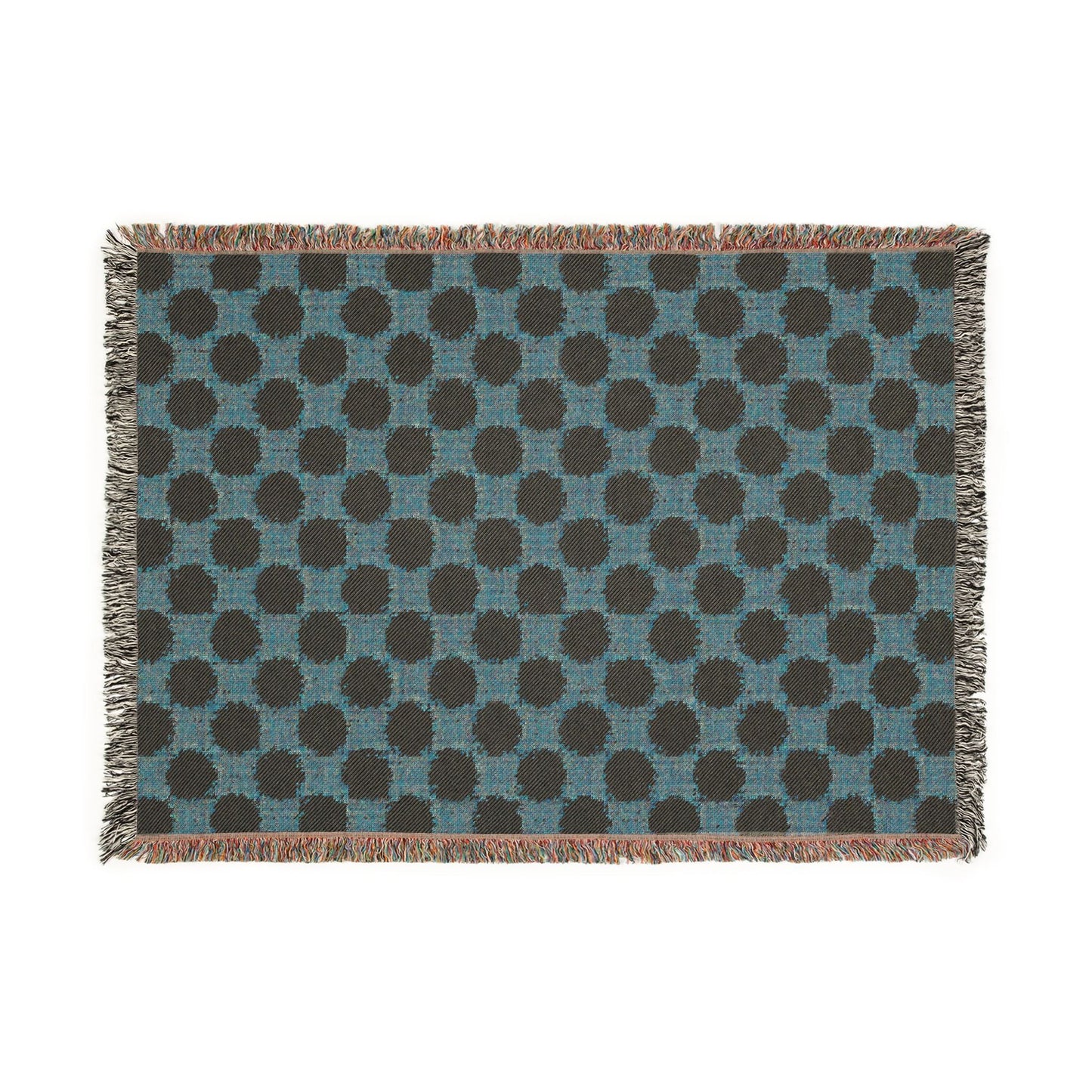 Geometric Checkered Woven Throw Blanket