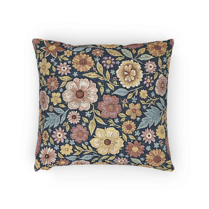 Vintage Floral Tapestry Woven Pillow | Floral Throw Pillow