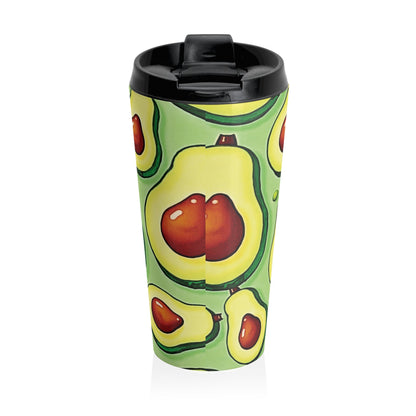 Avocado Pattern Stainless Steel Travel Mug — Reusable Insulated Coffee Tumbler