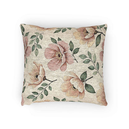 Elegant Watercolor Woven Pillow - Luxury Floral Living Room Accent