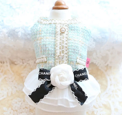 Coco Chewnel Dog Dress | Tweed Tutu Dog Dress