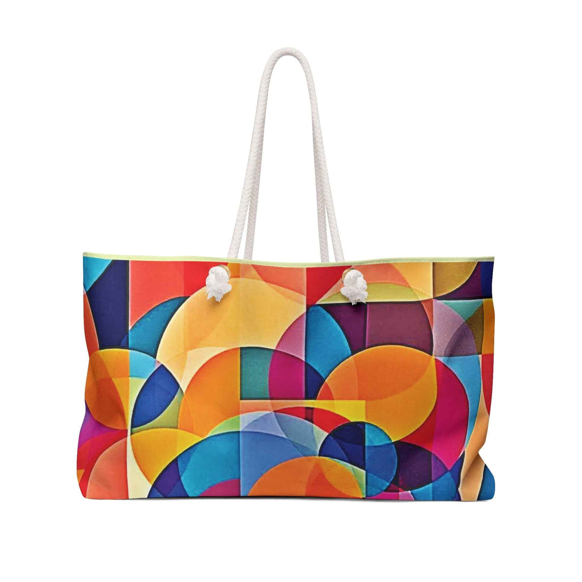 Colorful Geometric Abstract Weekender Bag | Bright Circle Pattern
