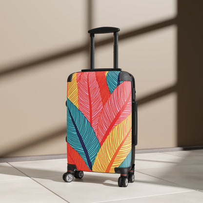Colorful Tropical Feather Suitcase - Vibrant Travel Luggage