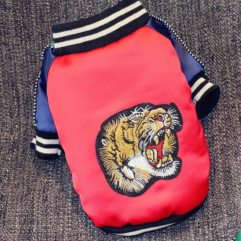 Tiger Eye Lion Dog Bomber Jacket | Streetwear Dog Jacket