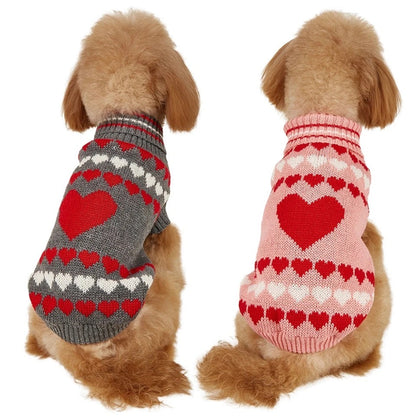 Dog Knit Sweater | Love Heart Dog Sweater