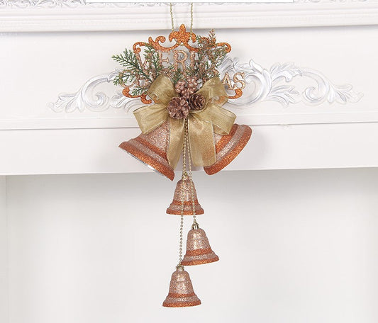 Christmas Bell Ornaments, Pearlescent Paper Tree Decorations