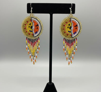 Golden Sun & Moon Beaded Fringe
