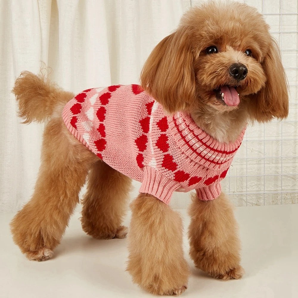 Dog Knit Sweater | Love Heart Dog Sweater