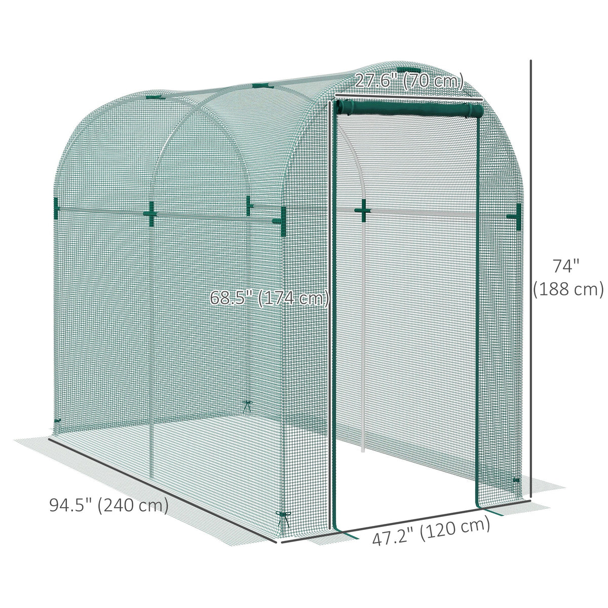 Galvanized Steel Crop Cage, Plant Protection Tent with Zippered Door, 4' x 4', Black