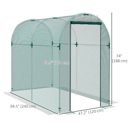Galvanized Steel Crop Cage, Plant Protection Tent with Zippered Door, 4' x 4', Black