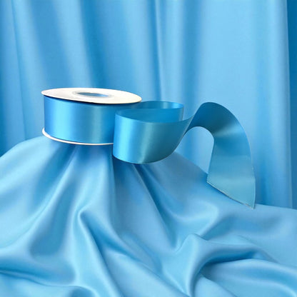 Satin Ribbon Double Face-Light Blue #340 -3.8 cm Wide