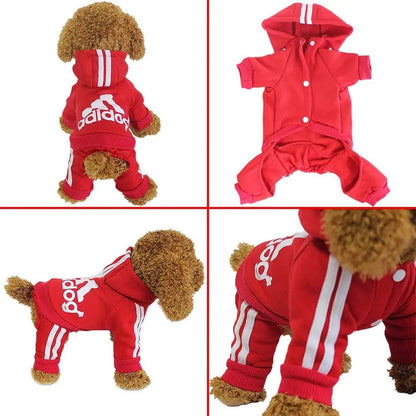 Dog Outfit Set | Adidog Hoodie & Pants Set