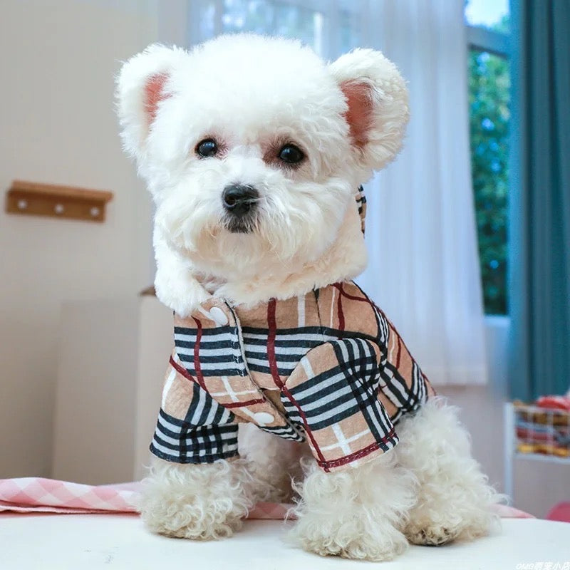 Brrbrry Plaid Dog Trench Coat | Classic Dog Outerwear