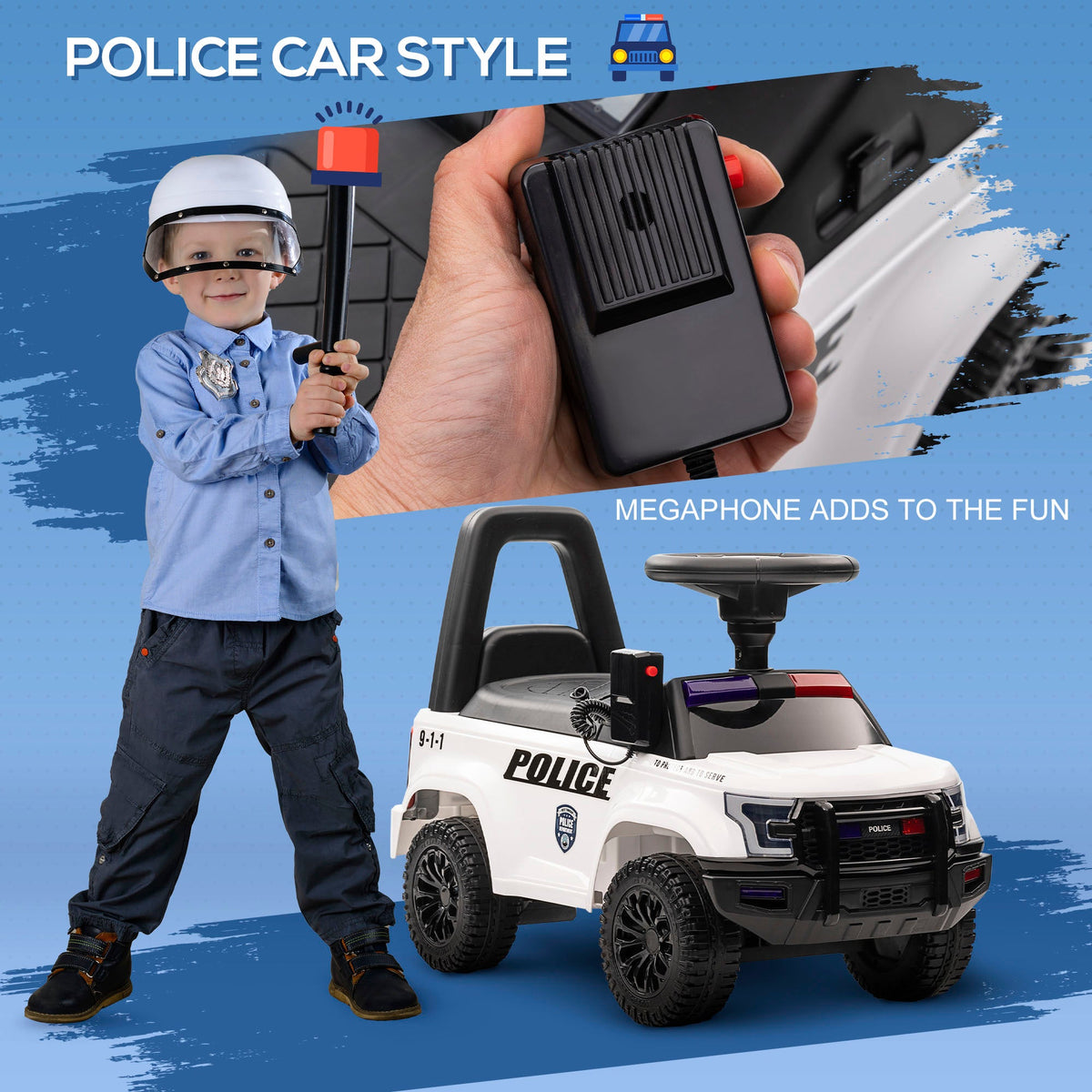 Kids Ride On Sliding Car with Hidden Under Seat Storage, Foot-to-Floor Design, Black