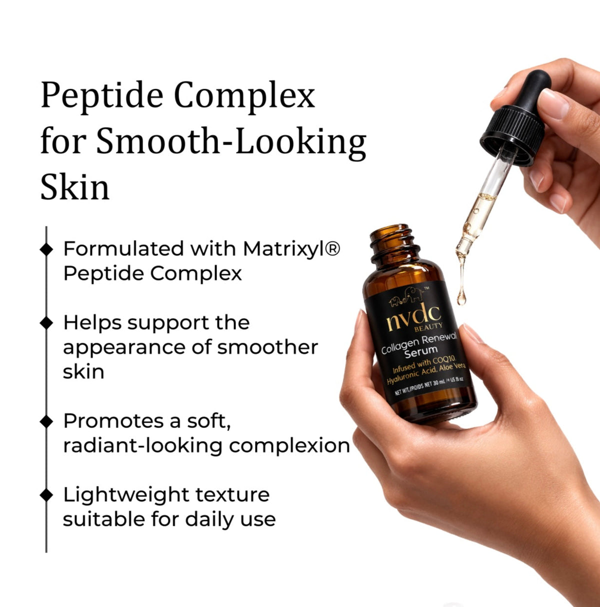 Collagen Face Serum with Tetrapeptide-7 for Anti Aging & Smooth Skin