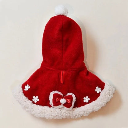 Snow on Christmas Day Dog Cloak | Holiday Outerwear Clothing