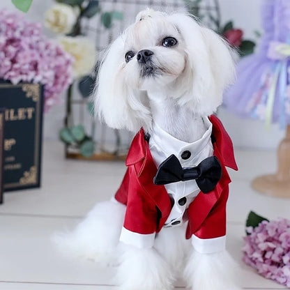 Spiffy Gentleman Dog Tuxedo Suit | Formal Occasion Dog Outfit
