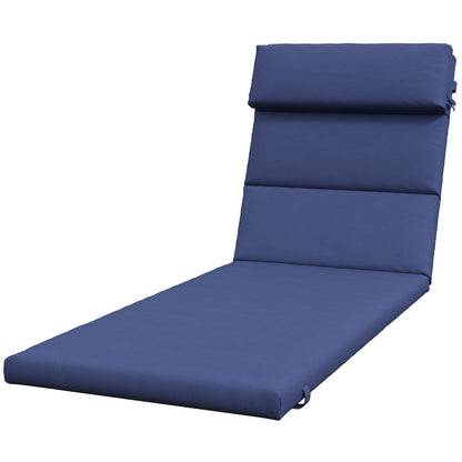 Patio Chaise Lounge Chair Cushion Replacement Sun Lounger Pads with Headrest and Ties, Beige