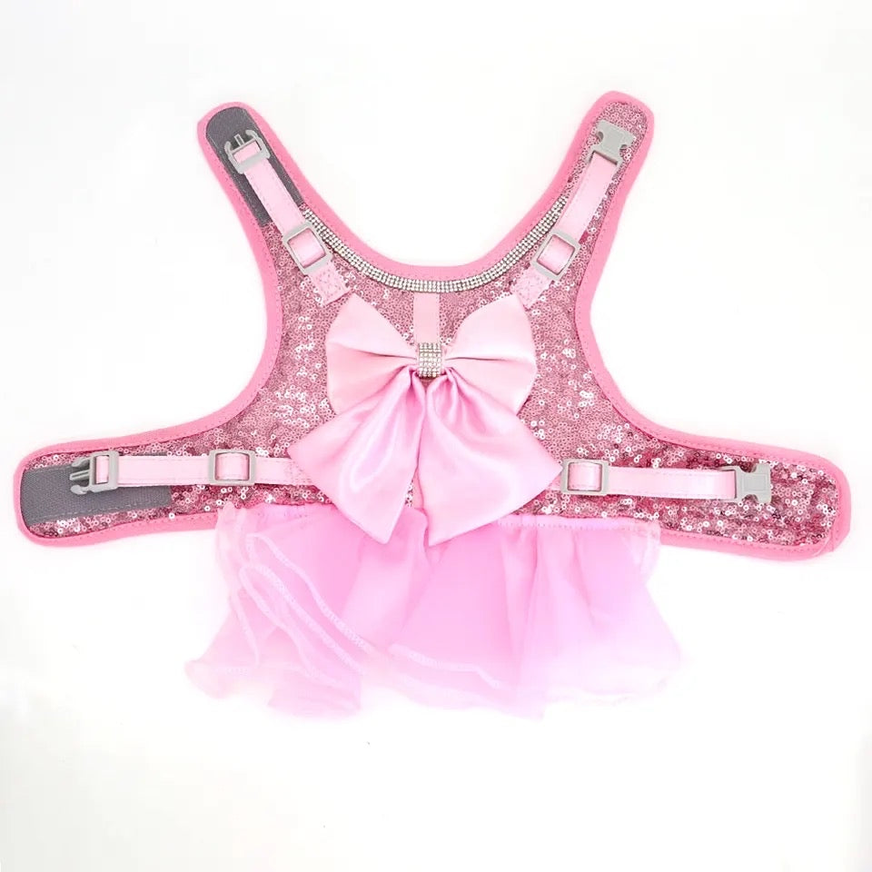 Princess Sequin Tutu Dog Harness Dress | Dog Harness Dress