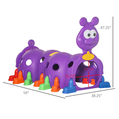 Caterpillar Design Tunnel for Kids to Crawl Through, for 3-6 Years, Multicolour