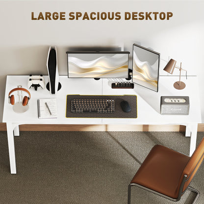 71" Computer Desk, Desktop Desk with Metal Legs, Distressed Black