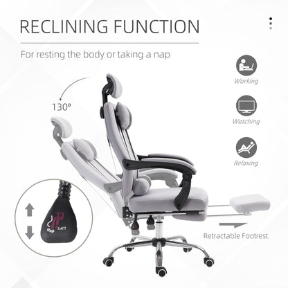 Brady Ergonomic Executive High Back Office Chair with Footrest and Lumbar Support-Grey