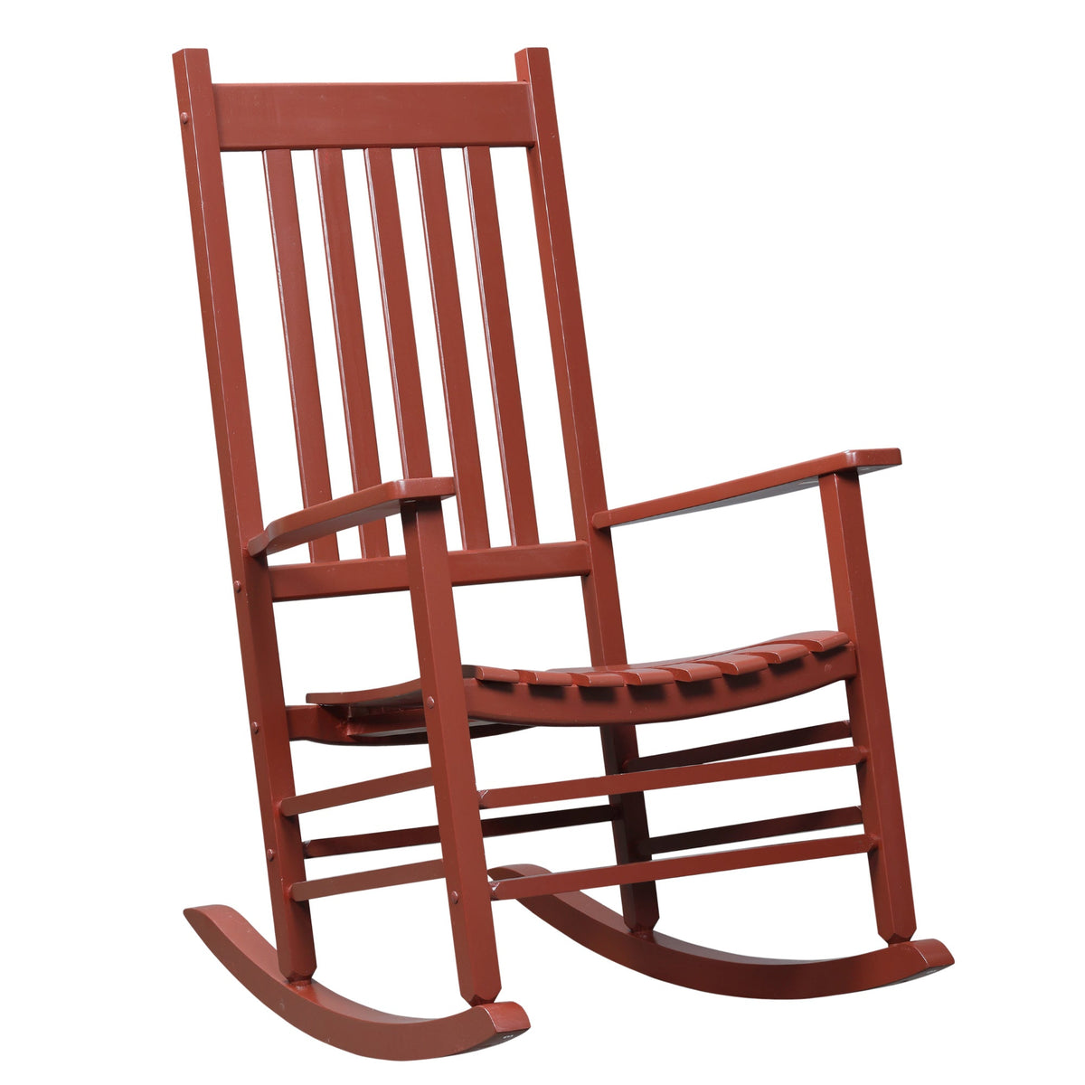 Wooden Porch Rocking Chair Outdoor Patio Rocker Garden Single Leisure Reclining Seat Armchair Natural