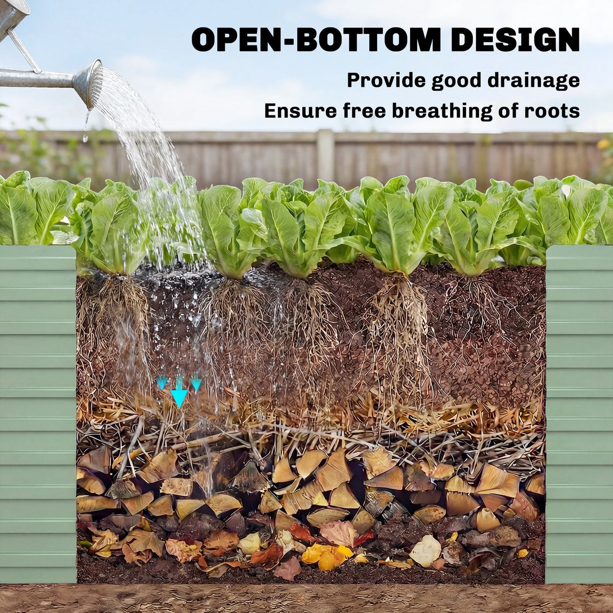 5' x 3' x 2' Raised Garden Bed, Galvanized Planter Box for Growing Flowers, Herbs and Vegetables, Black
