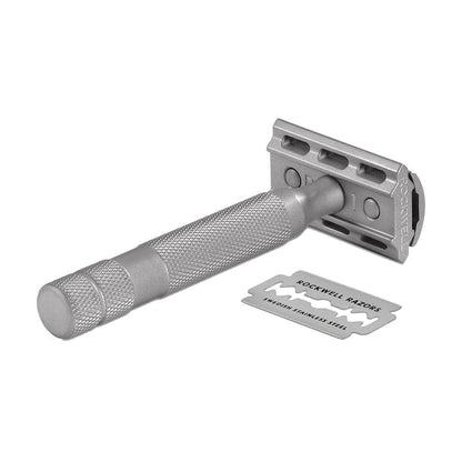 Rockwell 6S Stainless Steel Adjustable DE Safety Razor - Matte Stainless (6 Settings)