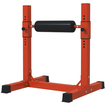 Bulgarian Split Squat Stand, 12-Level Adjustable Single Leg Squat Stand for Lower Body Strength Training, Red