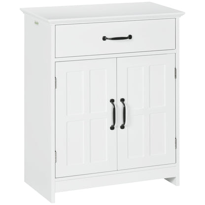 Bathroom Storage, Bathroom Cabinet with 2 Doors, Adjustable Shelves for Living Room Kitchen, 23.6"x11.8"x29.5", White