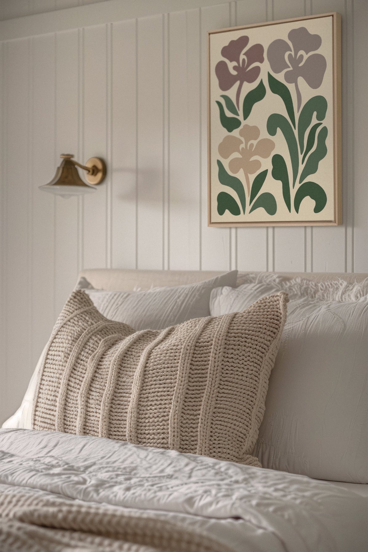 BEIGE PETALS, toile imprimée